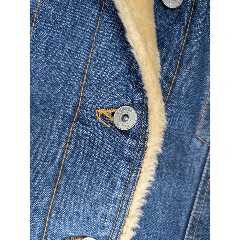 Disney Tinkerbell Denim Jacket Womens Medium Feisty Fairy Heavy Sherpa Lined - Picture 3 of 13